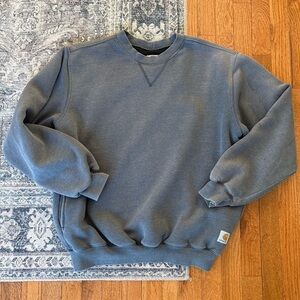 Vintage Carhartt Heavyweight Crewneck Sweatshirt Gray Faded Workwear Style M